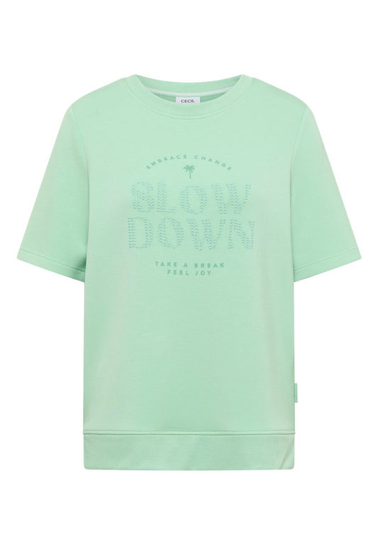 Kurzarm Sweatshirt mit Wording