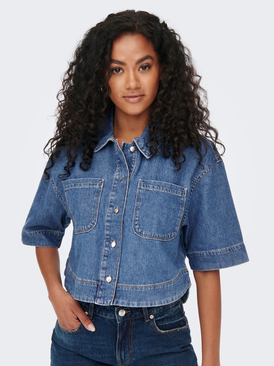 ONLCLEO LIFE SS CROP DNM SHIRT PIM NOOS
