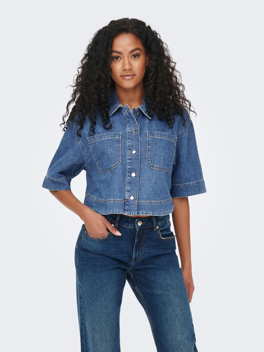 ONLCLEO LIFE SS CROP DNM SHIRT PIM NOOS
