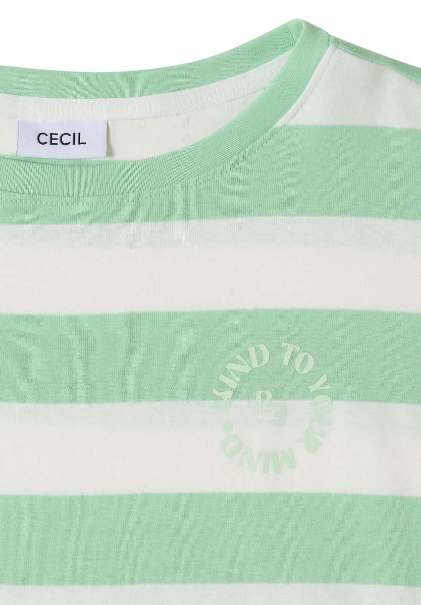 T-Shirt mit Streifen und Printdetail