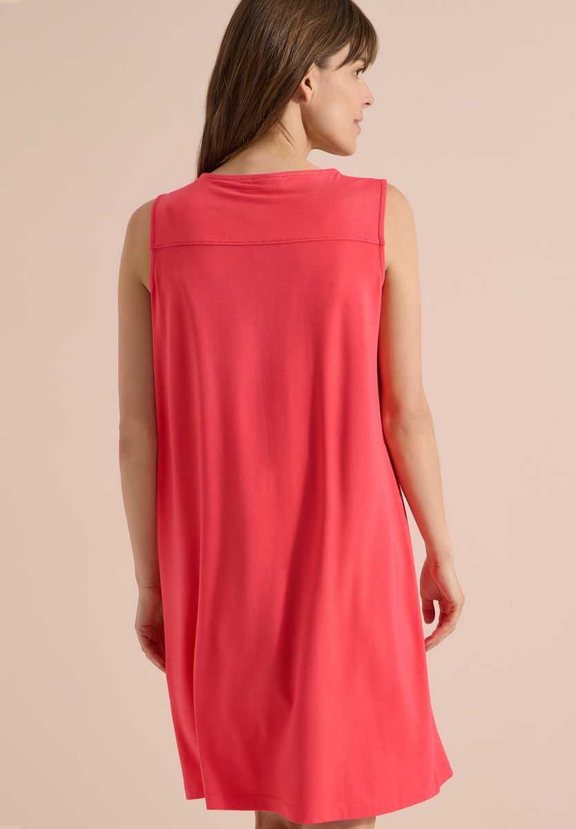 Knielanges Jerseykleid mit V-Neck