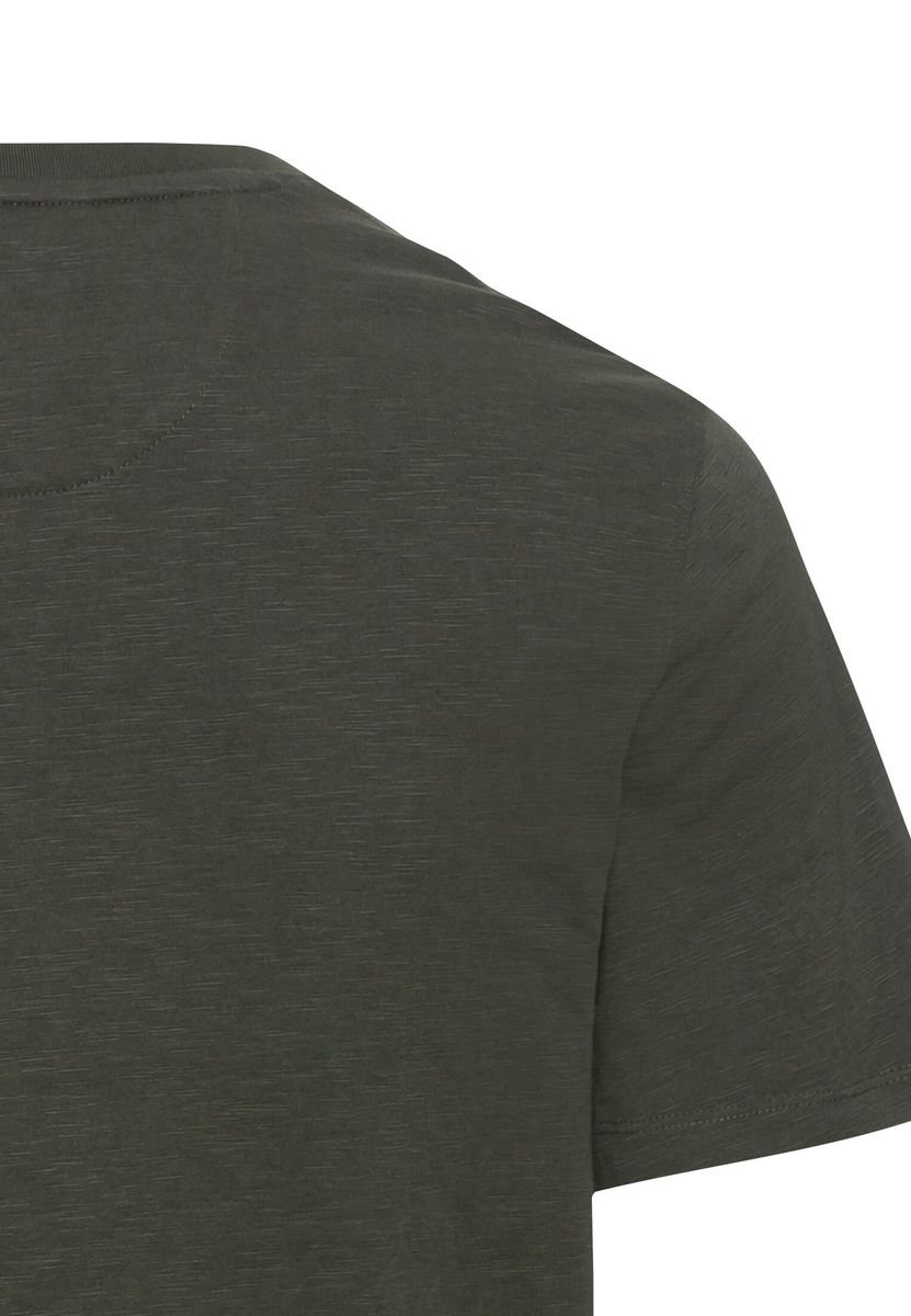 Kurzarm Henley-Shirt mit geripptem Kragen