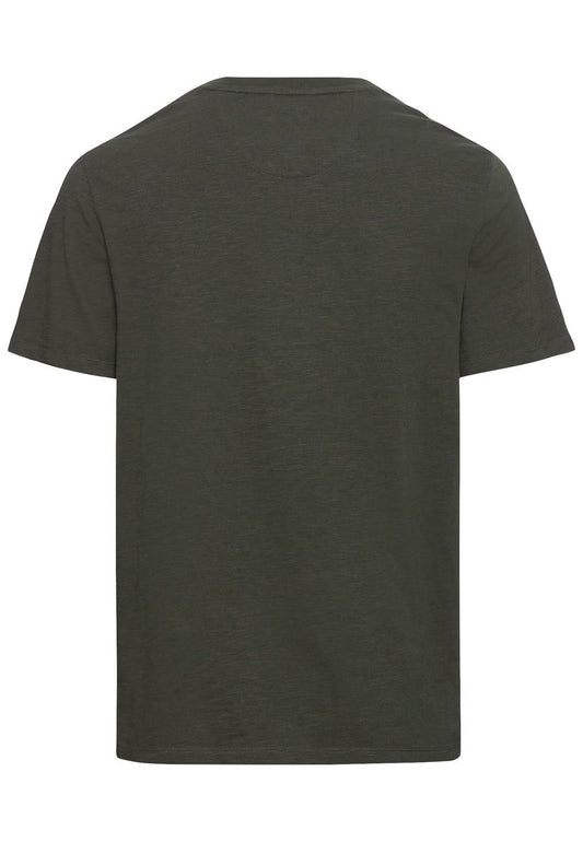Kurzarm Henley-Shirt mit geripptem Kragen