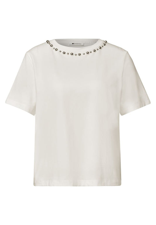 T-Shirt mit Rundhals und dekorativen Details