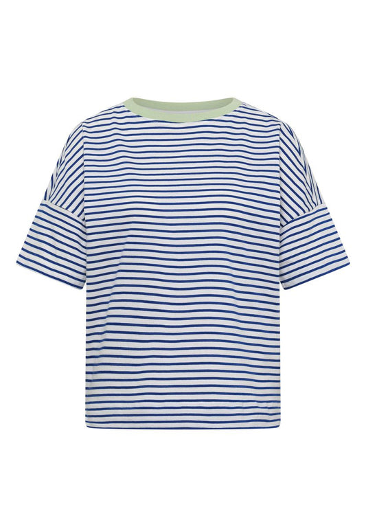 T-Shirt mit Streifen und Kontrastdetail
