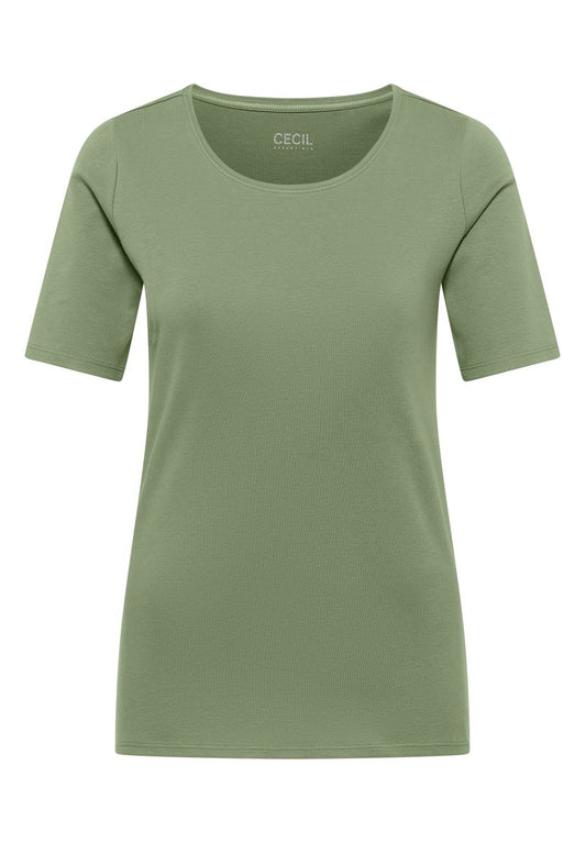 Basic T-Shirt mit Rundhals in Unifarbe