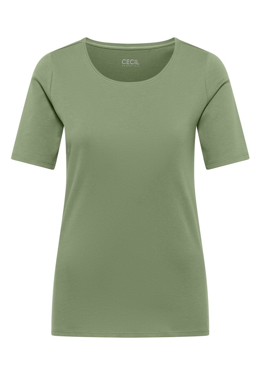 Basic T-Shirt mit Rundhals in Unifarbe