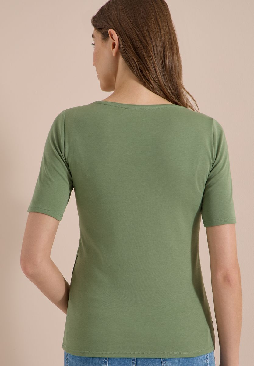 Basic T-Shirt mit Rundhals in Unifarbe