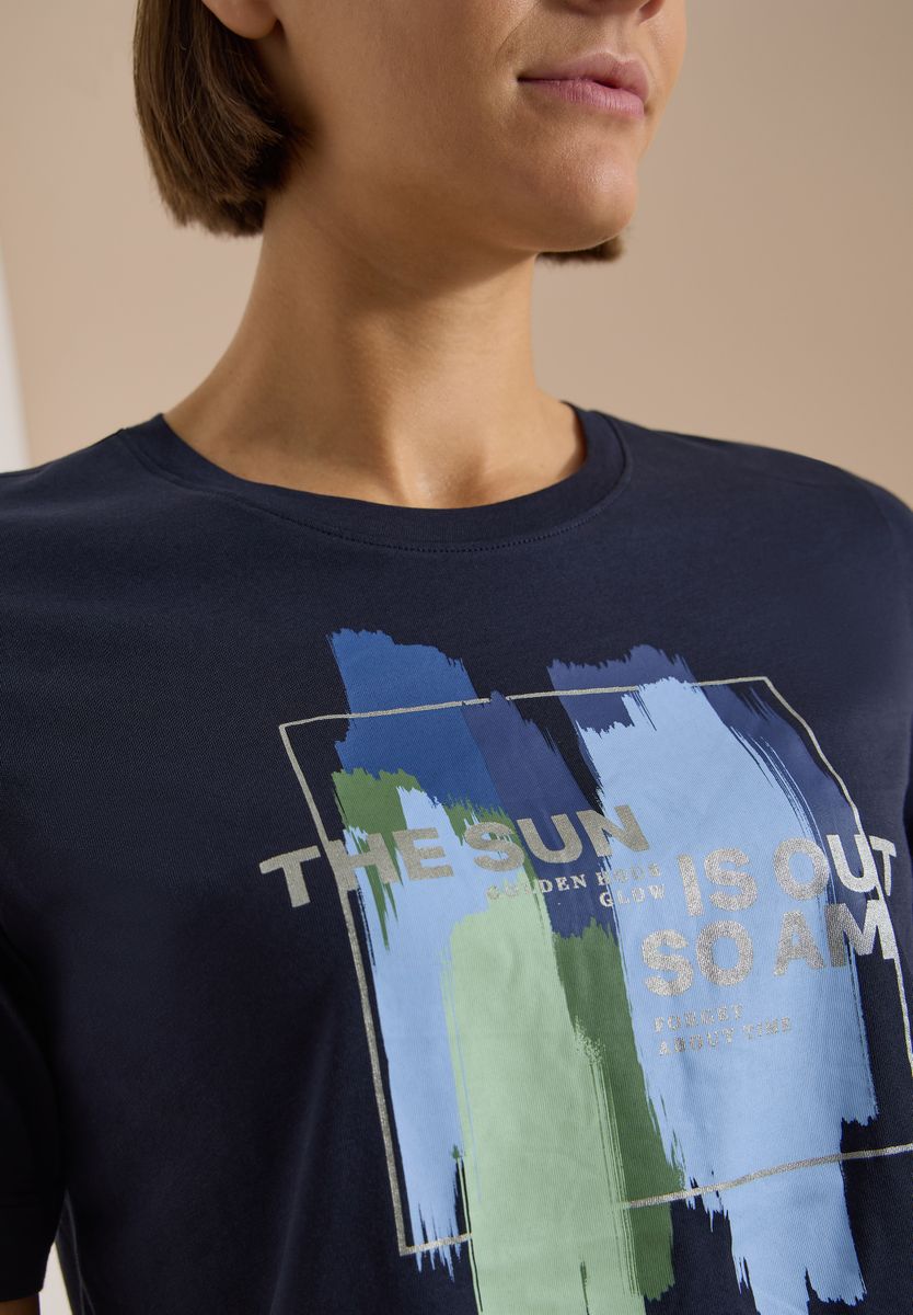 T-Shirt mit Rundhals und Frontprint