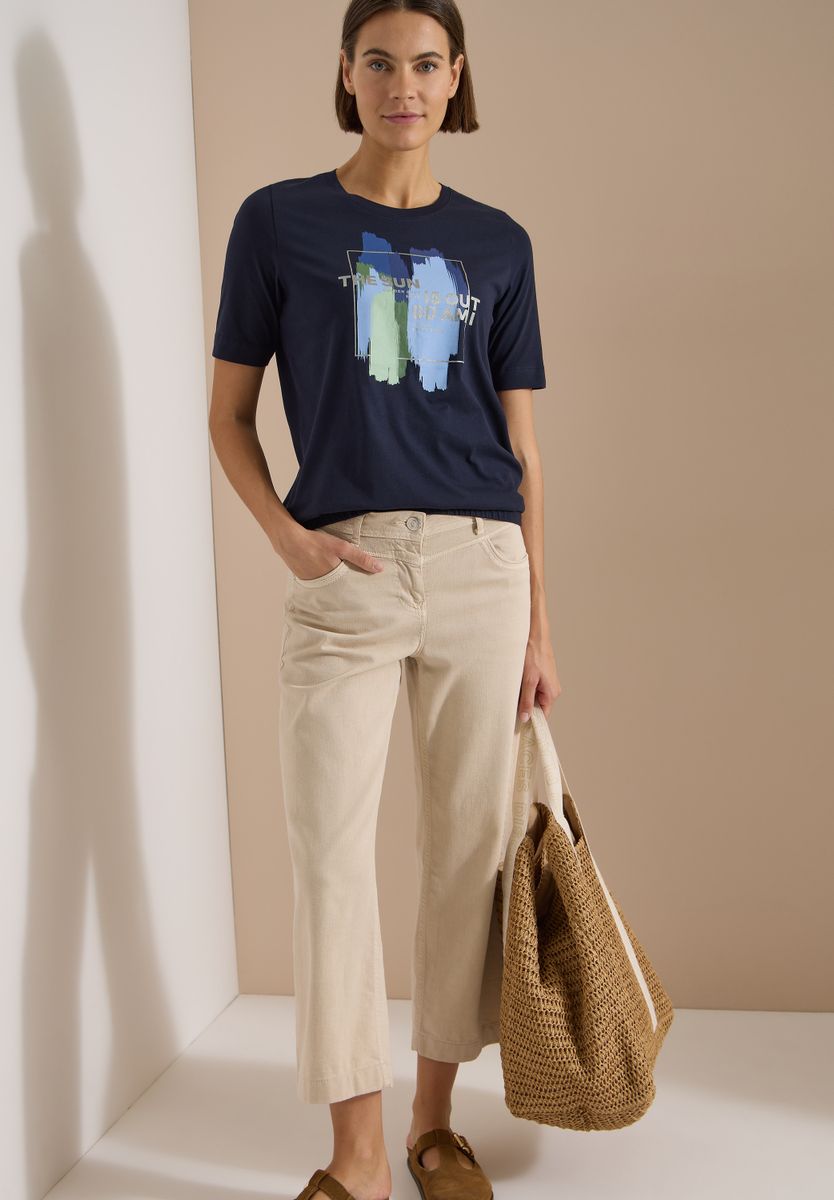 T-Shirt mit Rundhals und Frontprint