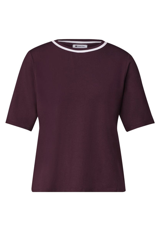 T-Shirt mit Rundhals und Kontrastdetail