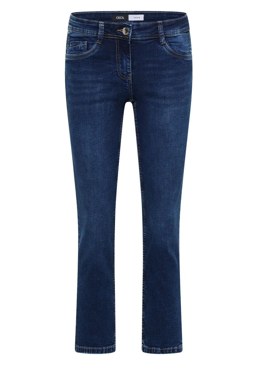 Mid Waist Straight Leg Jeans im Casual Fit