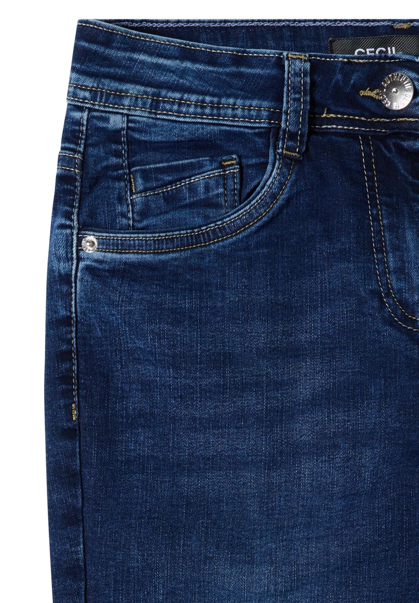 Mid Waist Straight Leg Jeans im Casual Fit