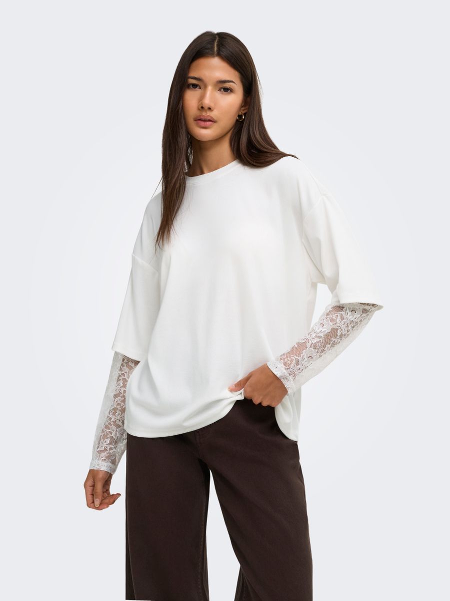 ONLTAHLIA L/S LACE TOP JRS