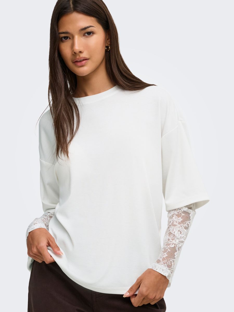 ONLTAHLIA L/S LACE TOP JRS