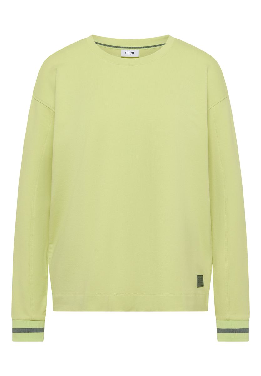 Langarm Shirt mit Rundhals und Streifendetail