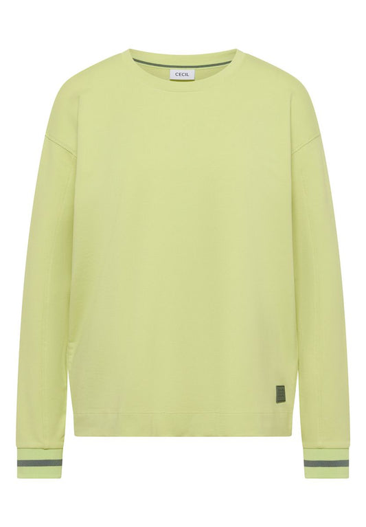 Langarm Shirt mit Rundhals und Streifendetail
