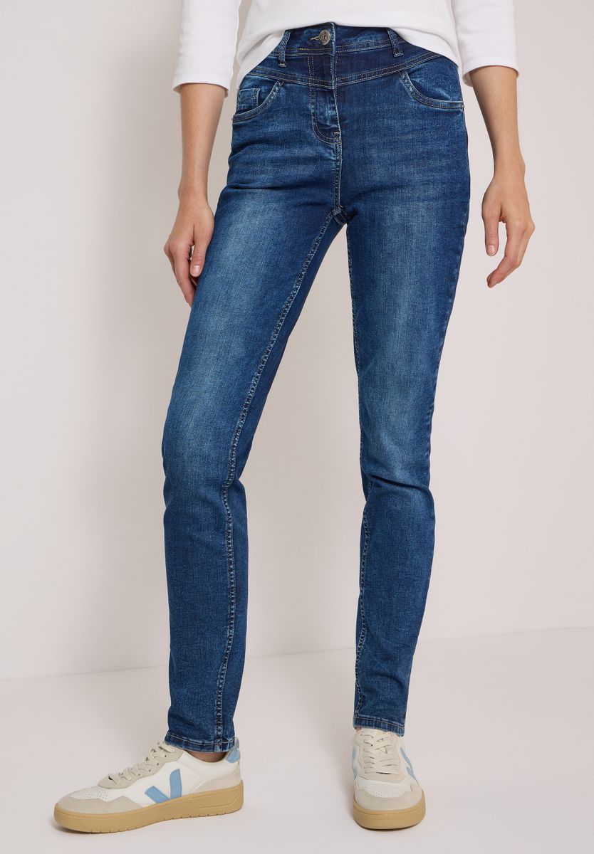 High Waist Slim Leg Jeans im Slim Fit