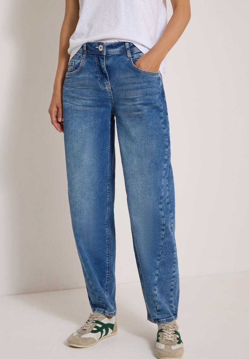 High Waist Barrel Leg Jeans im Loose Fit