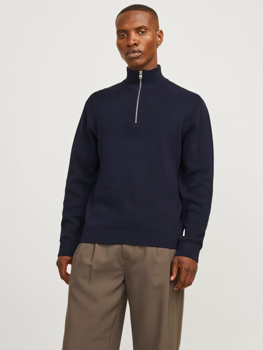 JJMILANO STITCH KNIT HALF ZIP SN