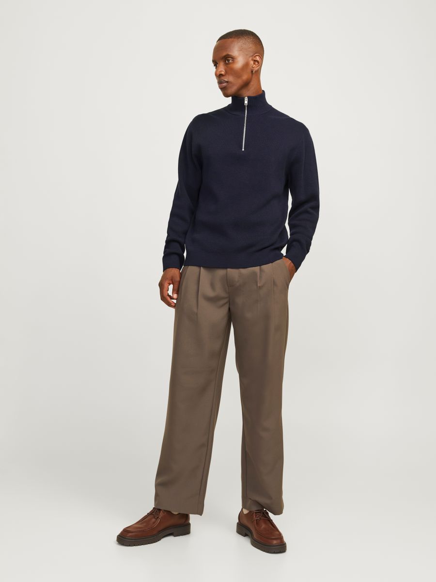 JJMILANO STITCH KNIT HALF ZIP SN