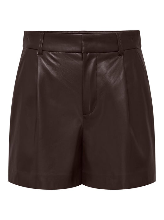 ONLSMOOTH HW FAUX LEA SHORTS CC PNT