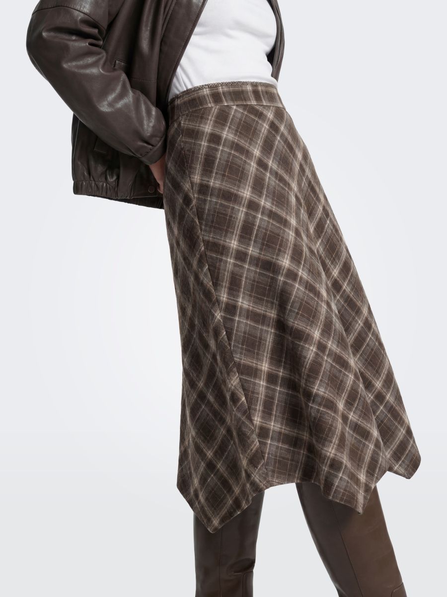 ONLGUKA LONG ASSY CHECK SKIRT WVN