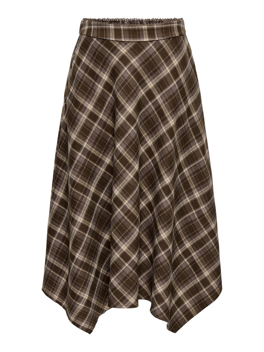 ONLGUKA LONG ASSY CHECK SKIRT WVN