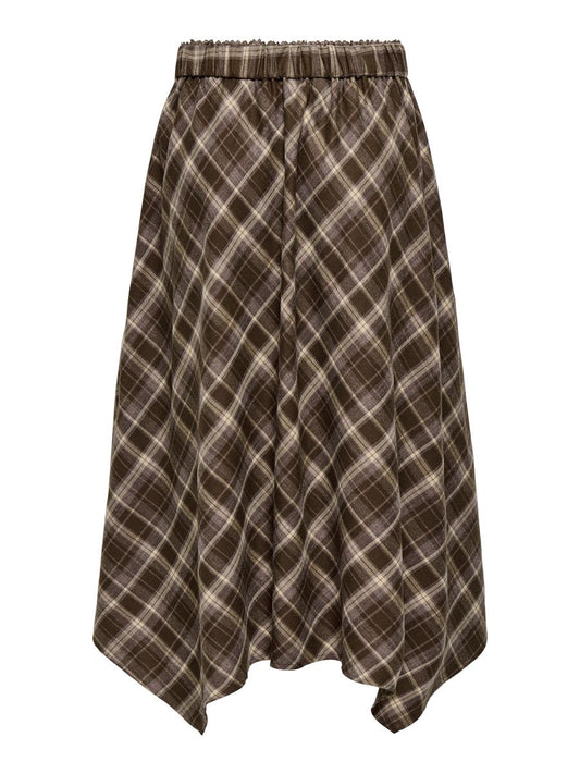 ONLGUKA LONG ASSY CHECK SKIRT WVN