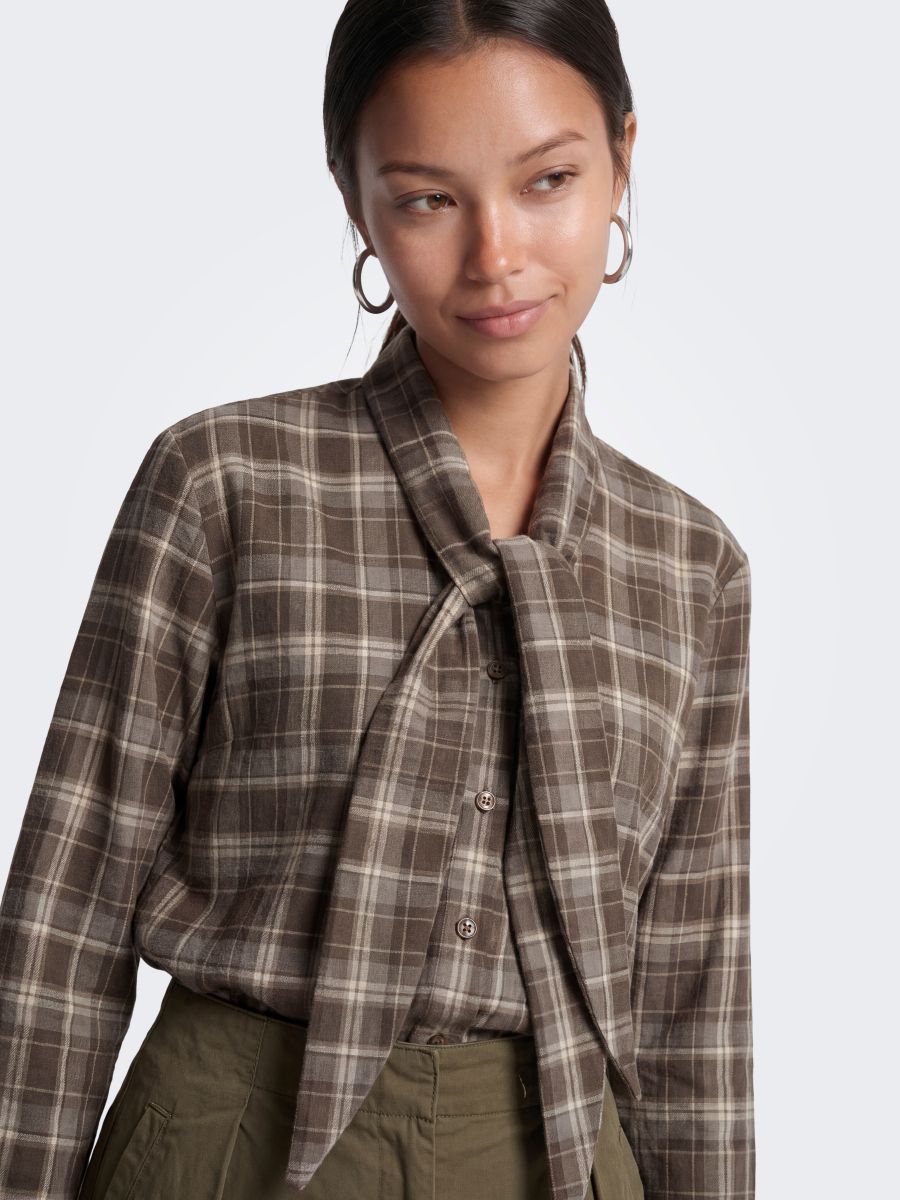 ONLGUKA L/S TIE ASSY CHECK SHIRT WVN