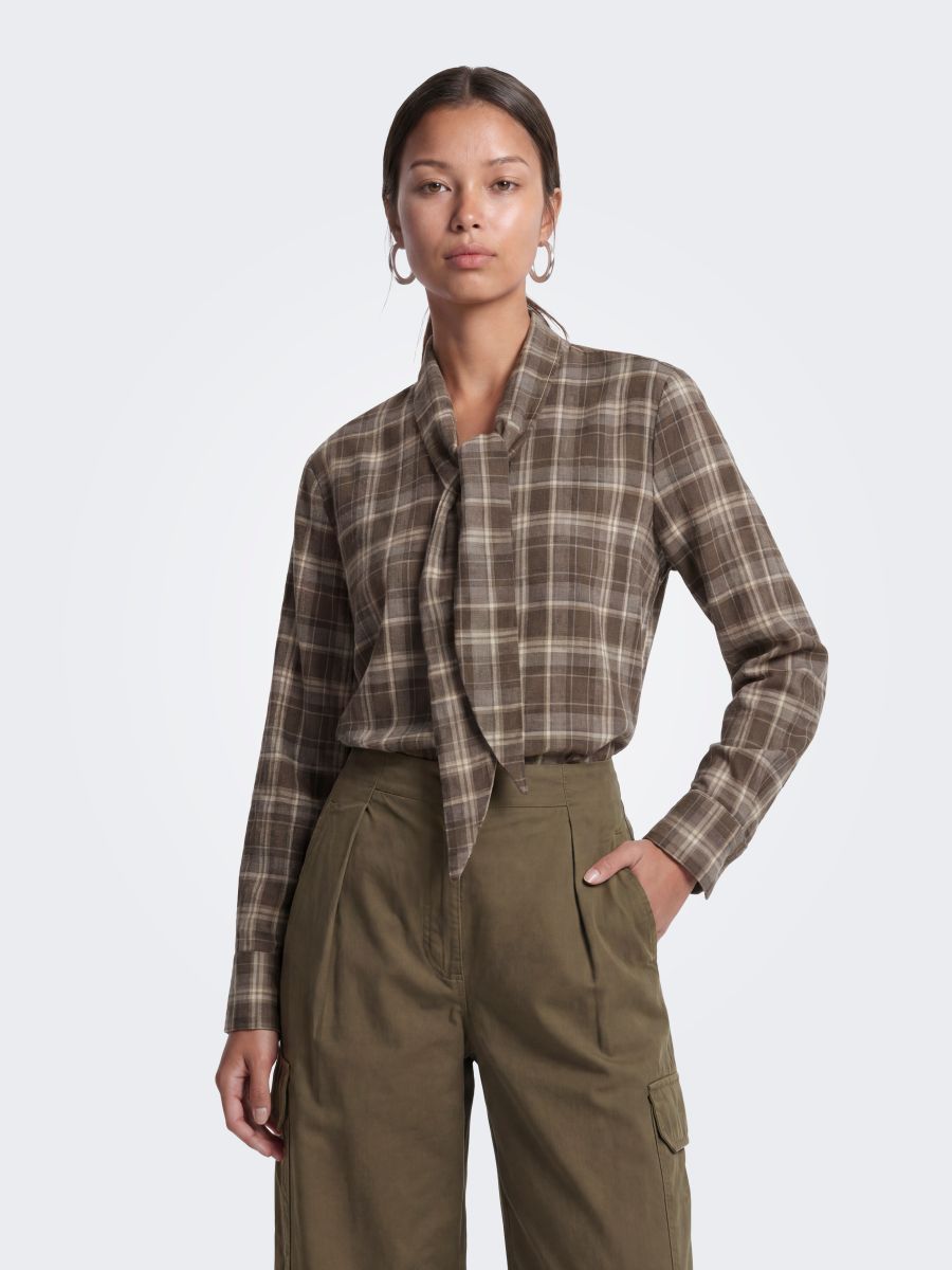 ONLGUKA L/S TIE ASSY CHECK SHIRT WVN