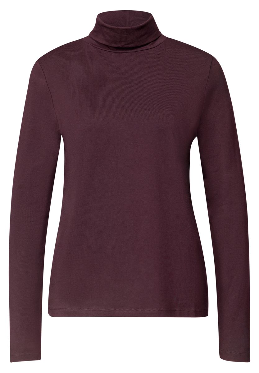 Langarm Shirt in Unifarbe mit Rollkragen