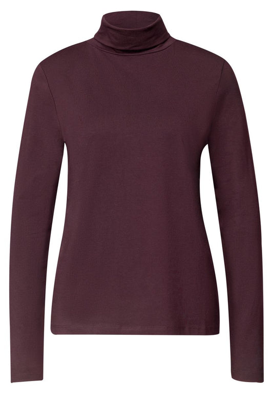 Langarm Shirt in Unifarbe mit Rollkragen