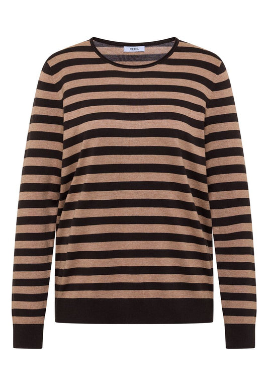 Pullover mit Rundhals und Streifen