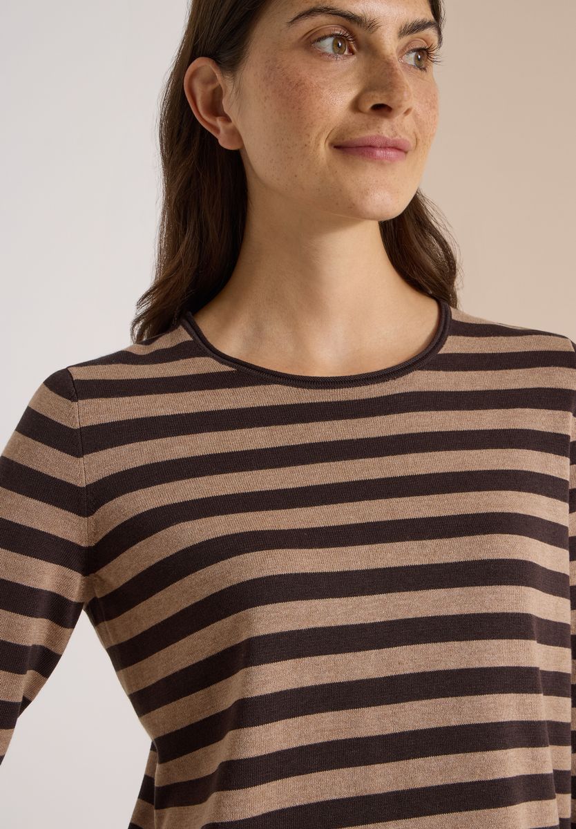 Pullover mit Rundhals und Streifen