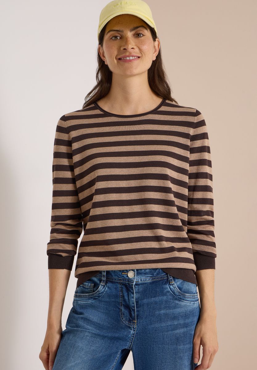 Pullover mit Rundhals und Streifen