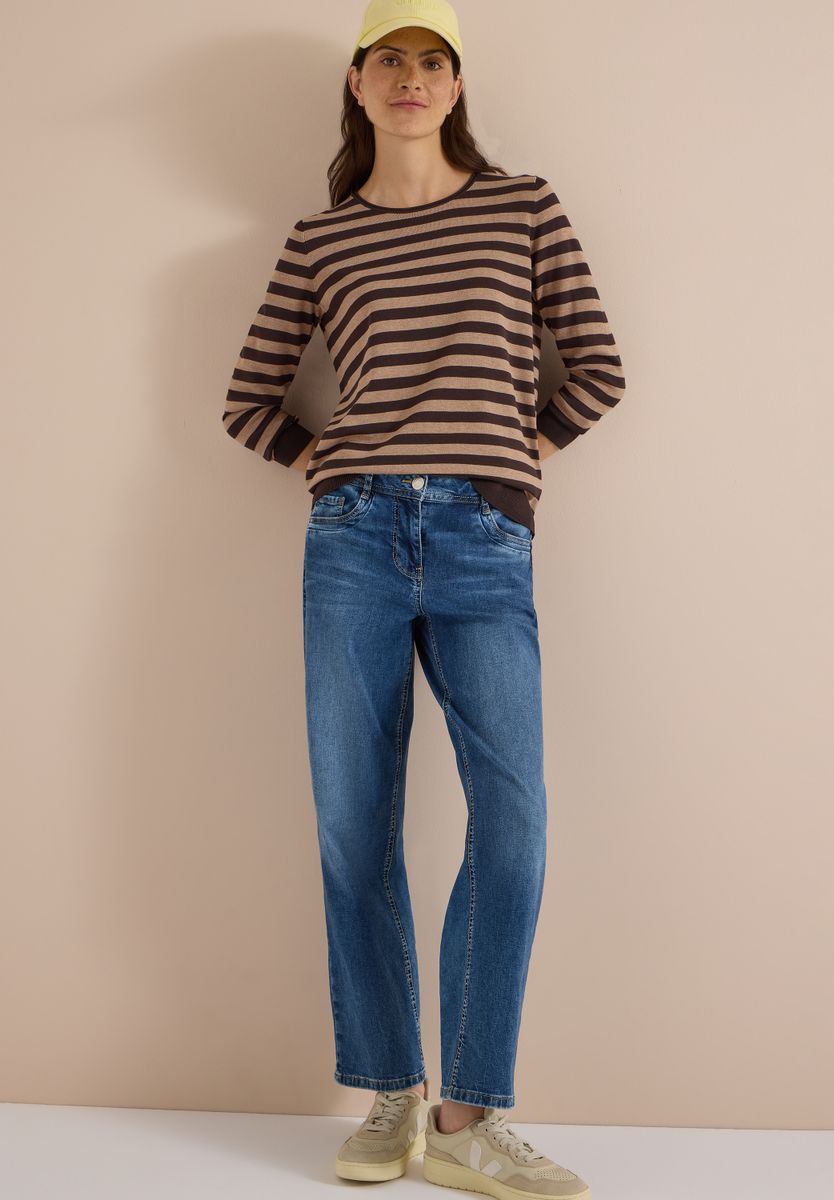 Pullover mit Rundhals und Streifen