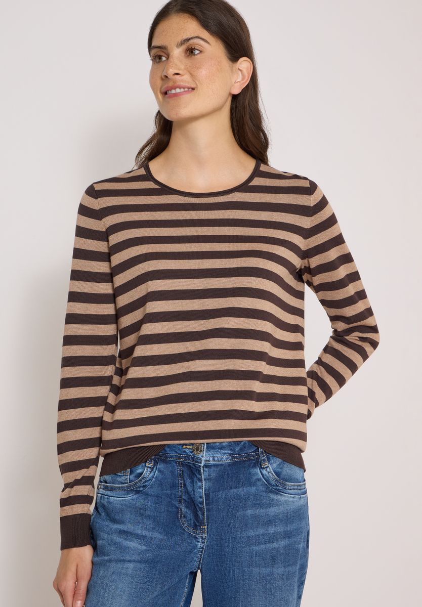 Pullover mit Rundhals und Streifen