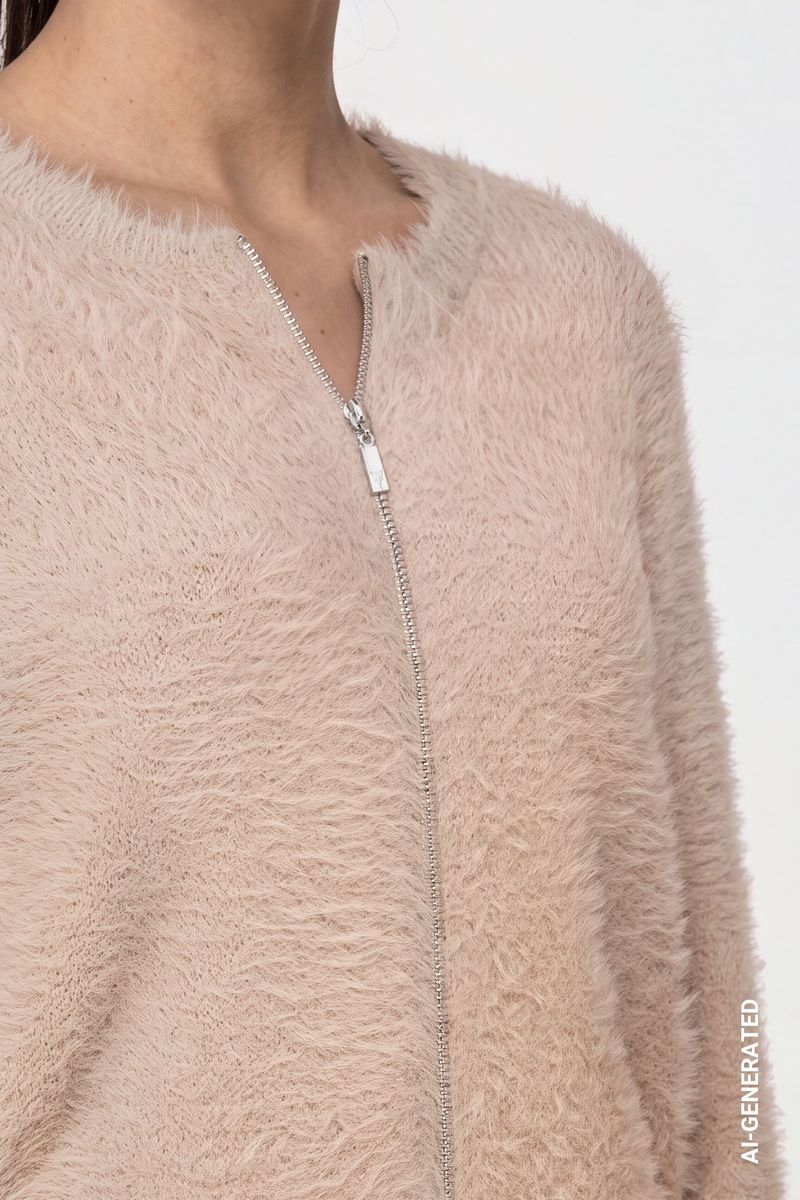 Strickjacke mit flauschiger Haptik