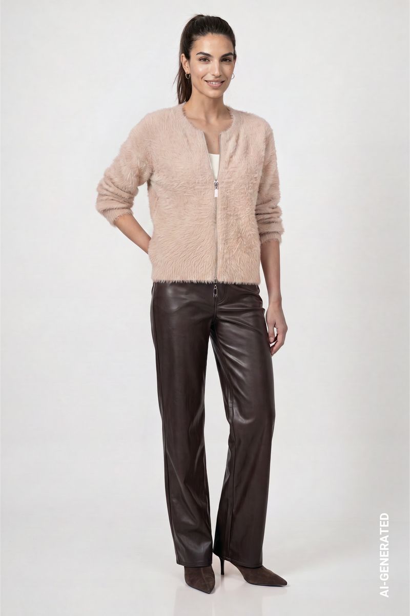 Strickjacke mit flauschiger Haptik