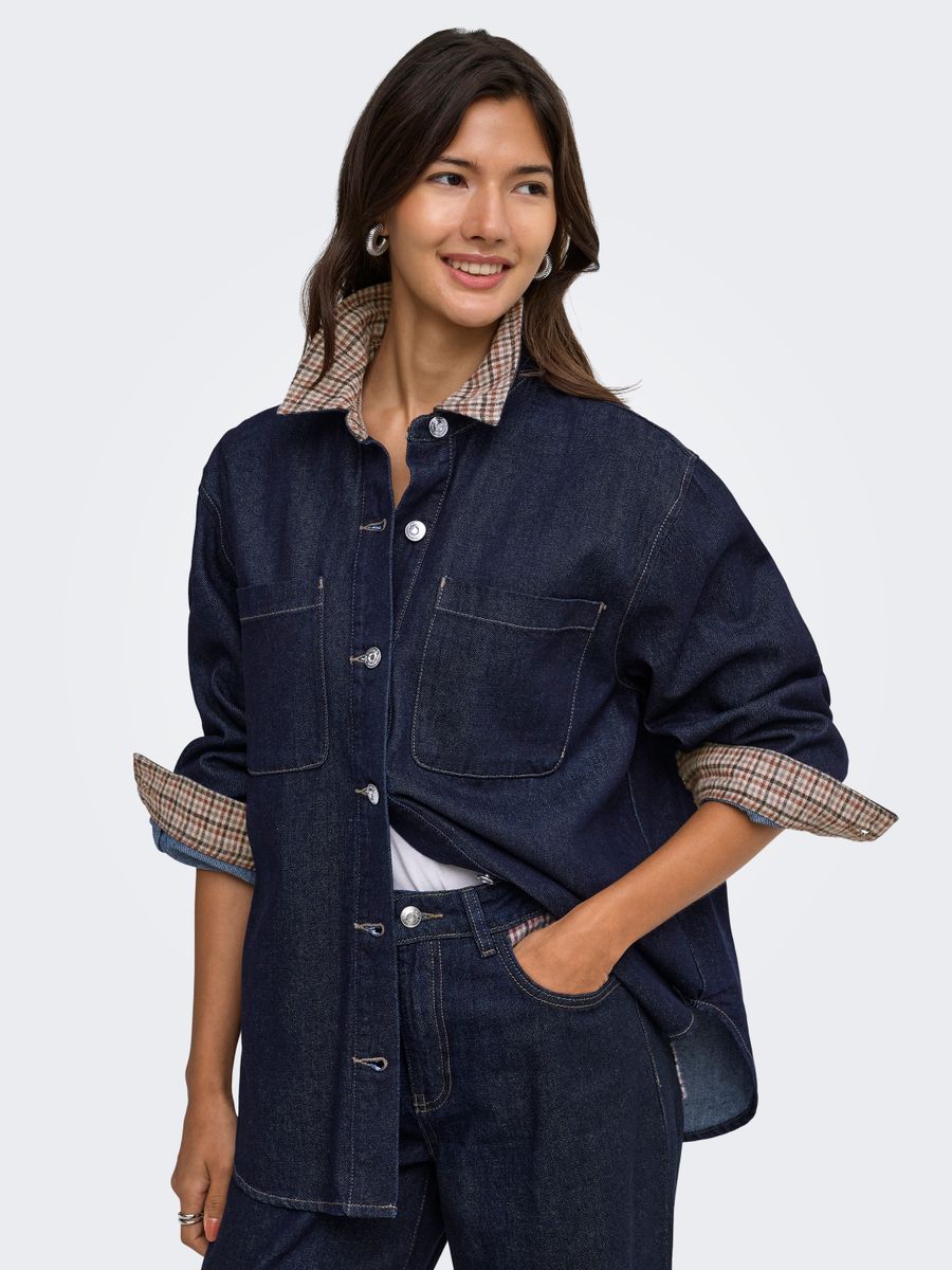 ONLVERA LS CHECK DNM SHIRT SIJI