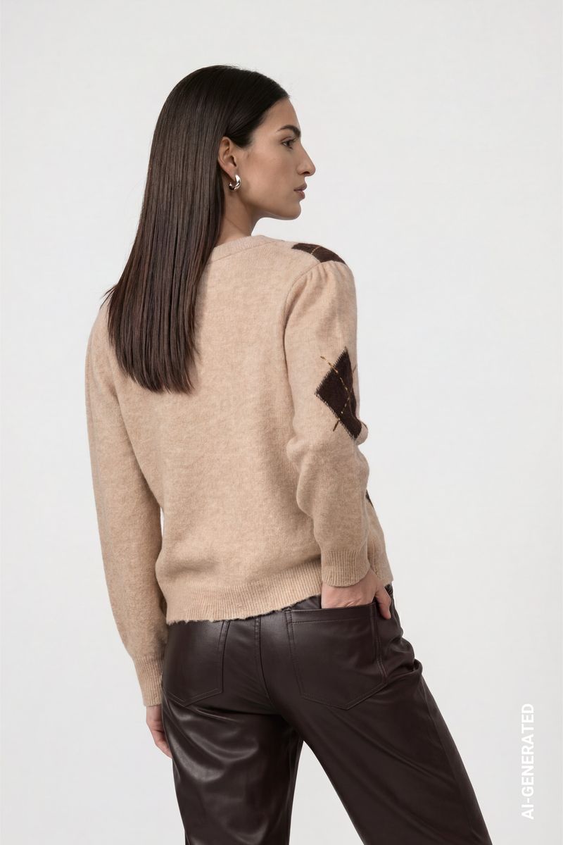 Strickjacke mit Rautenmuster