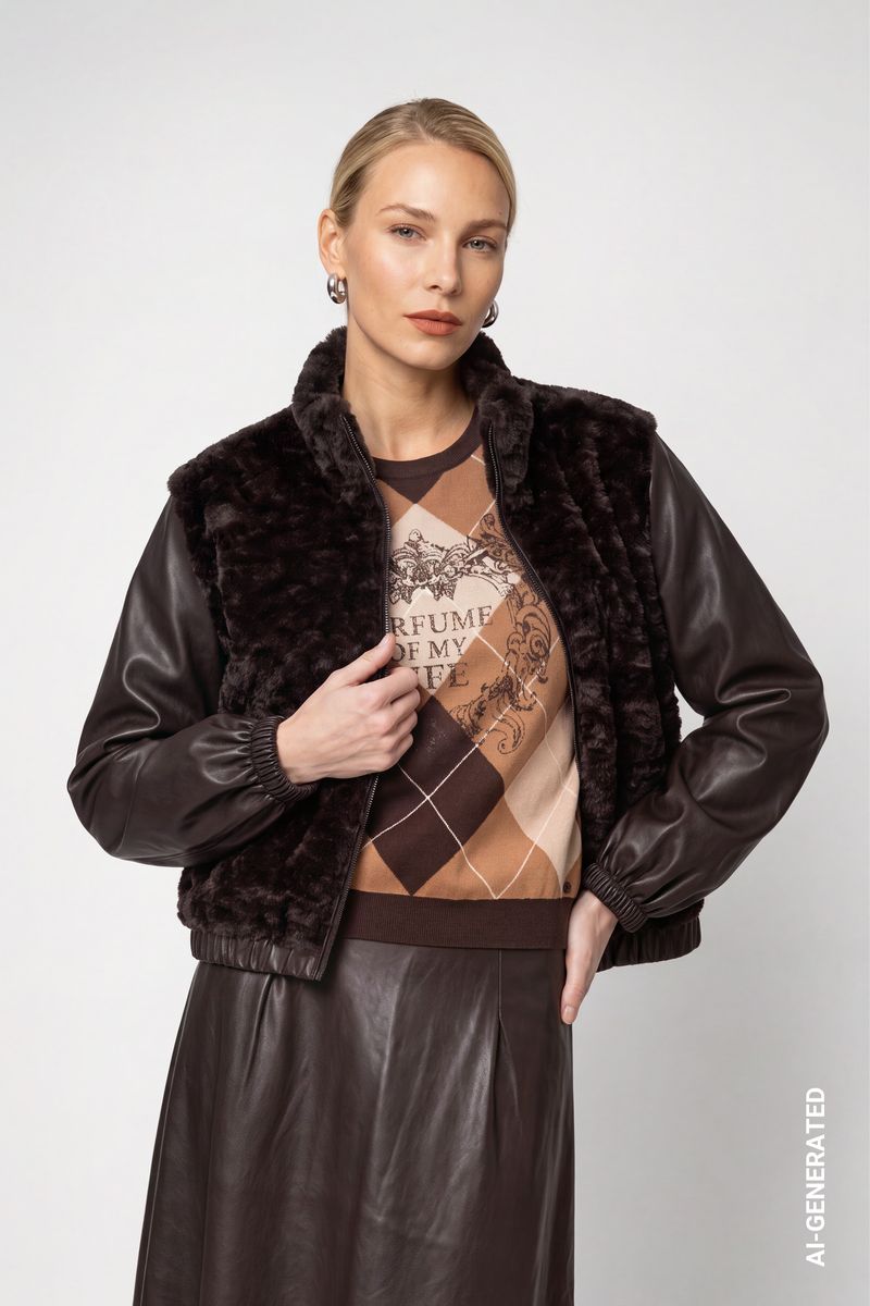 Jacke mit Kunstfell