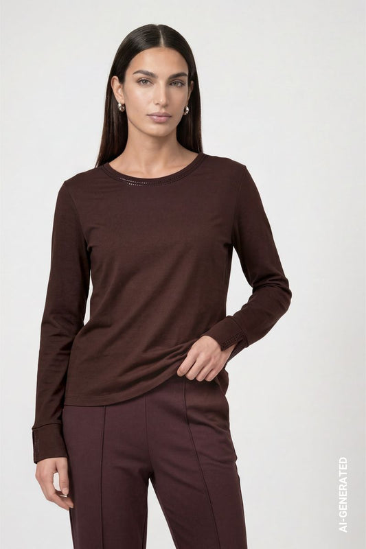 Langarmshirt mit Strassdetails