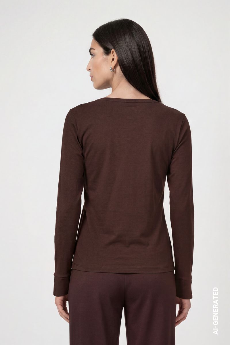 Langarmshirt mit Strassdetails