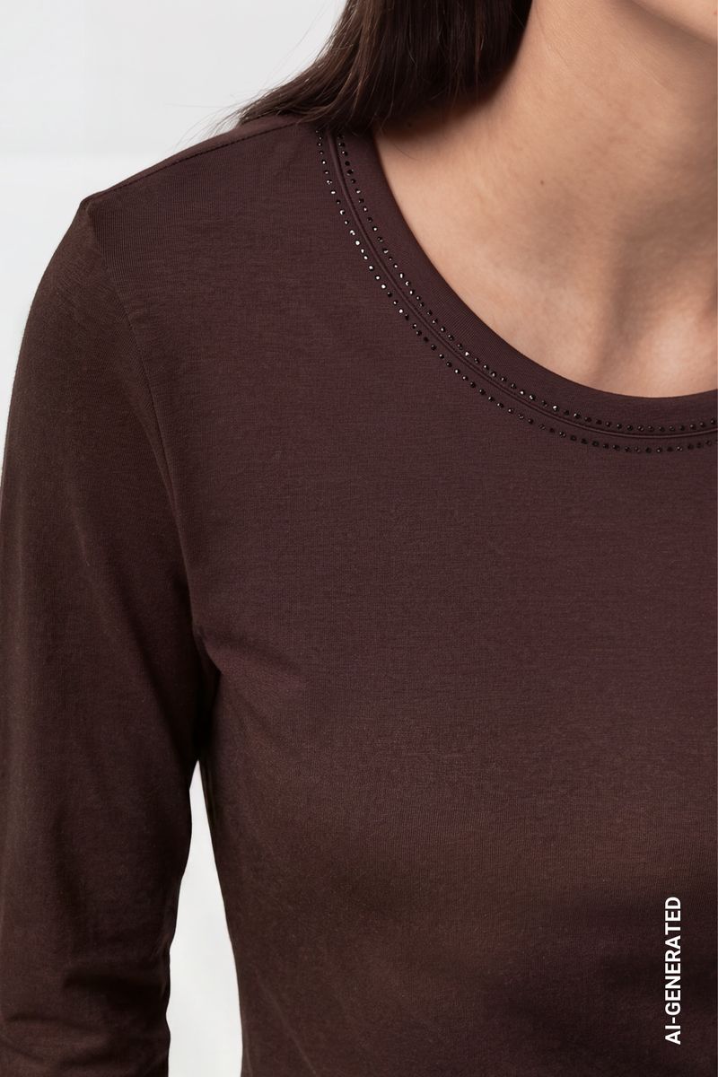 Langarmshirt mit Strassdetails