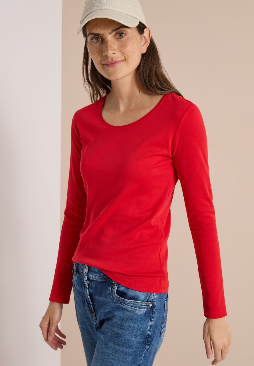 Basic Langarm Shirt mit Rundhals