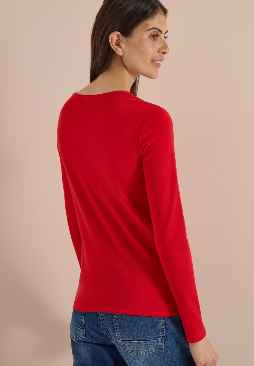 Basic Langarm Shirt mit Rundhals