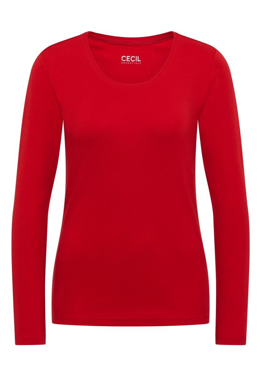 Basic Langarm Shirt mit Rundhals
