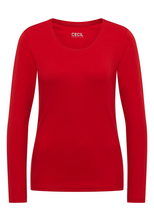 Basic Langarm Shirt mit Rundhals